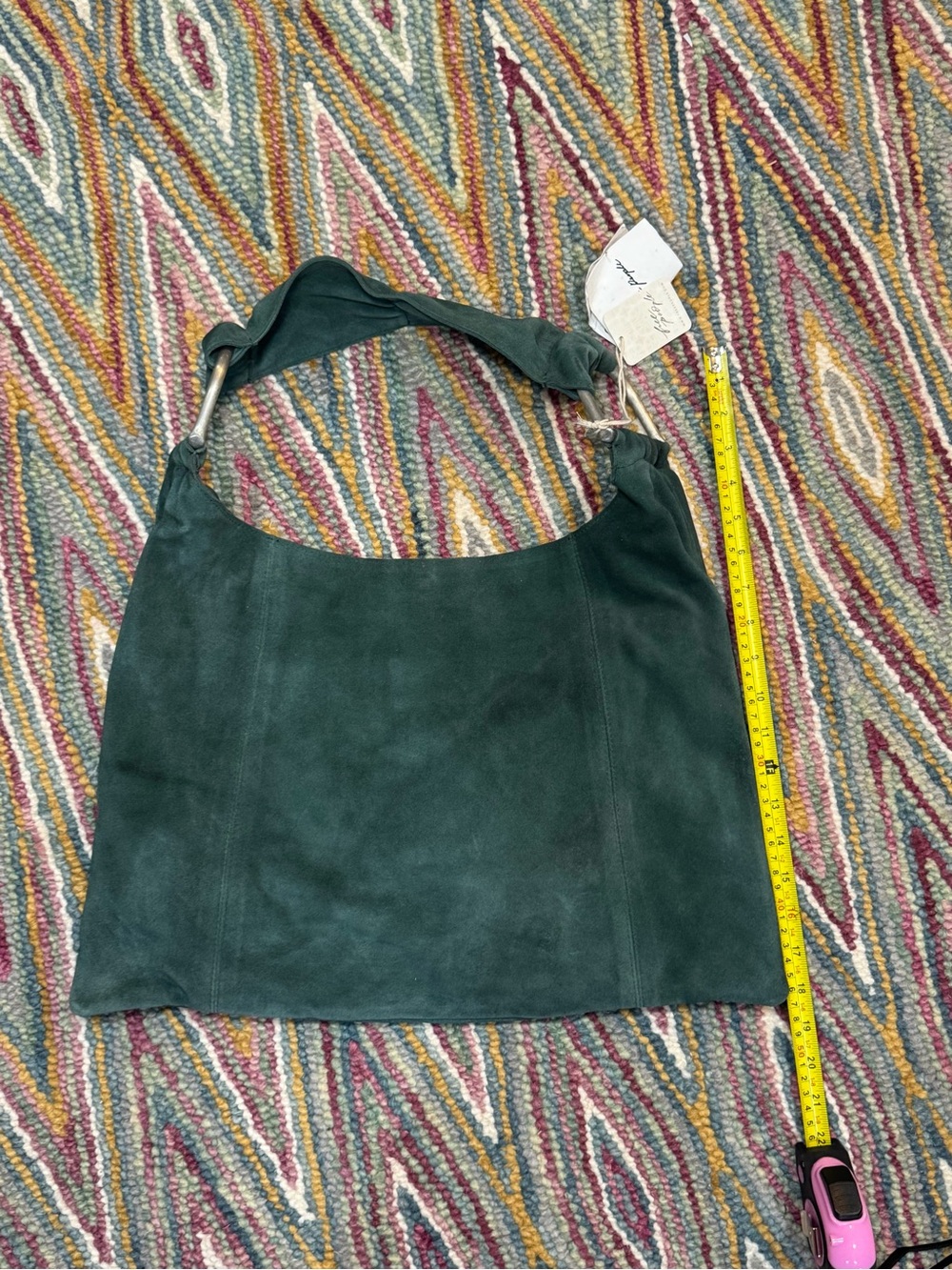 🌲 Free People Bobbi Slouch Suede Tote Hobo Bag in SOLD OUT Color 🌲 PINE - Picture 9 of 10